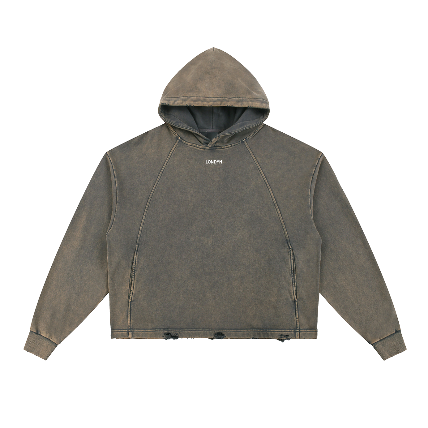 Londyn New York OFFGUARD Vintage Washed Frayed-Hem Hoodie