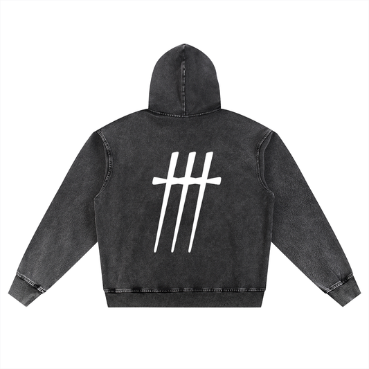 LNY Stone Cold Snow Washed Oversized Hoodie