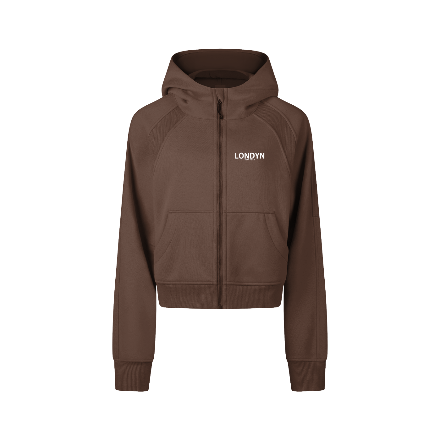 Londyn New York Low-Cropped Zipped Hoodie