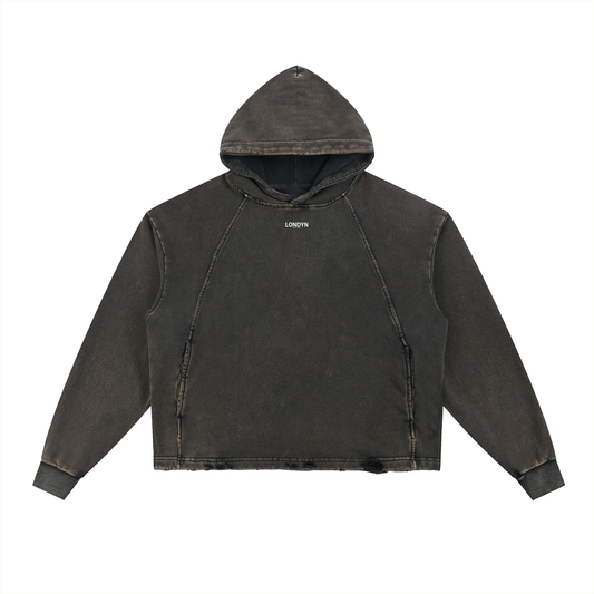 Londyn New York OFFGUARD Vintage Washed Frayed-Hem Hoodie