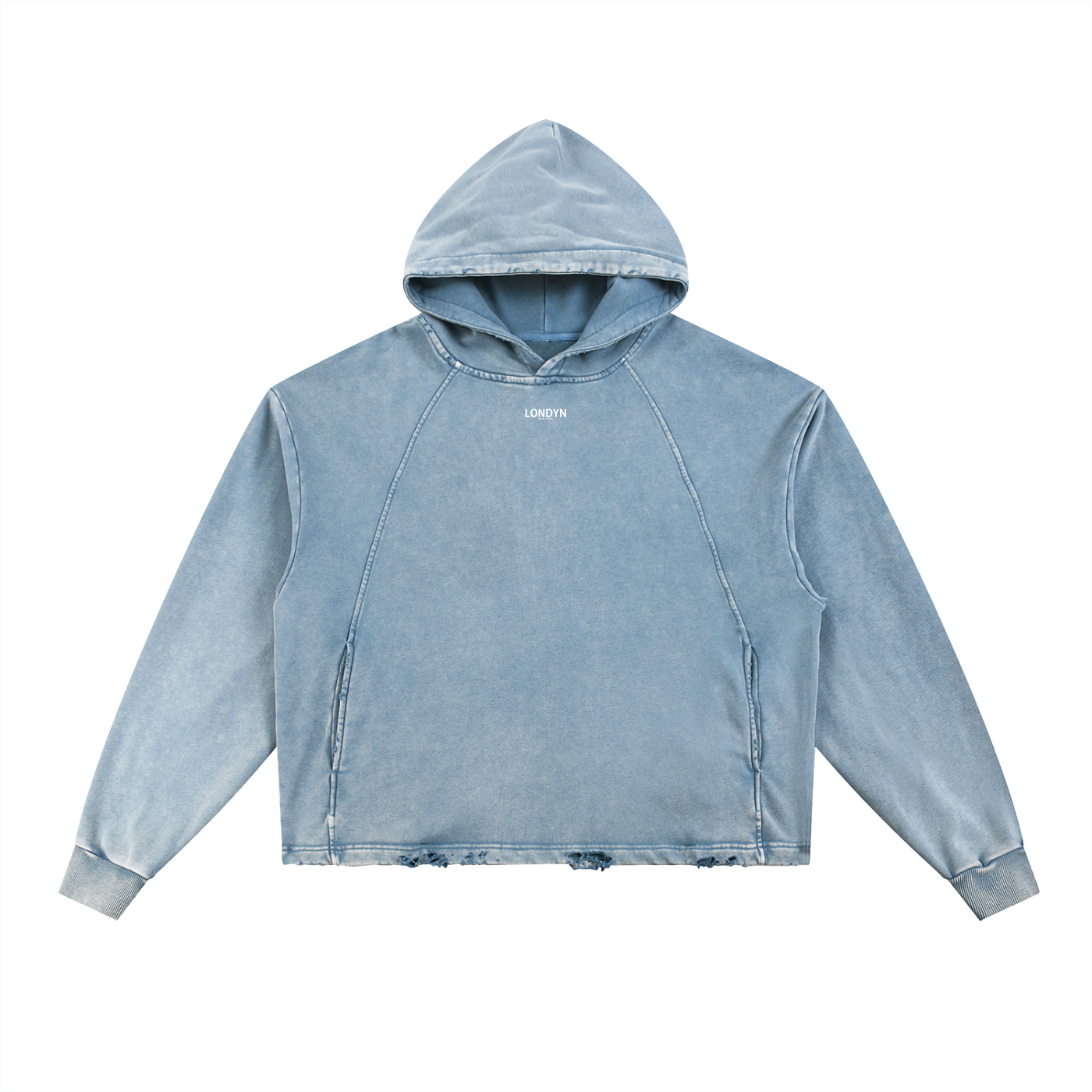 Londyn New York OFFGUARD Vintage Washed Frayed-Hem Hoodie