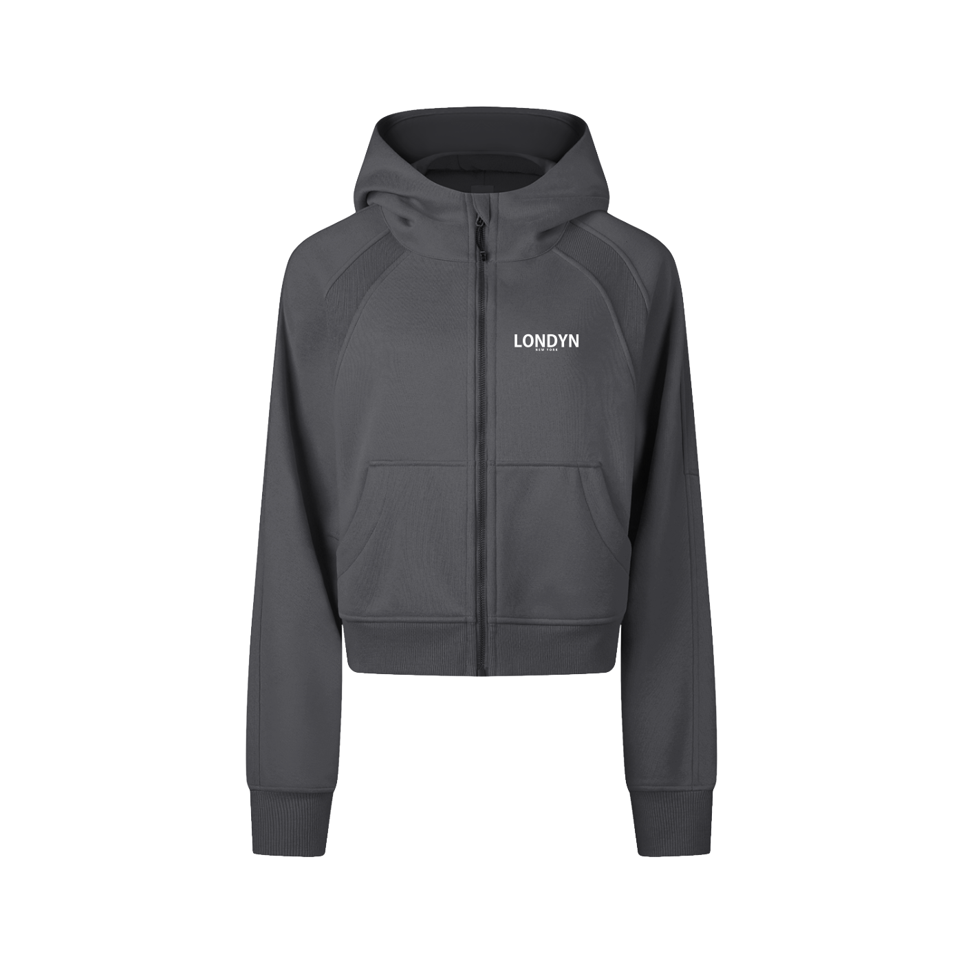 Londyn New York Low-Cropped Zipped Hoodie