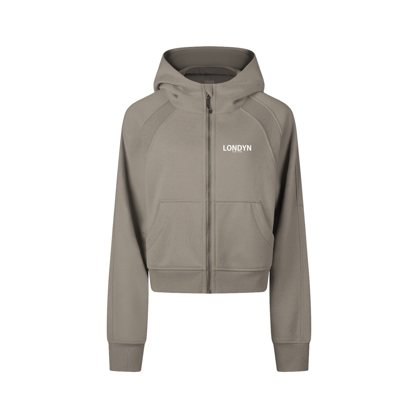 Londyn New York Low-Cropped Zipped Hoodie