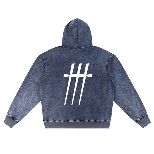 LNY Stone Cold Snow Washed Oversized Hoodie