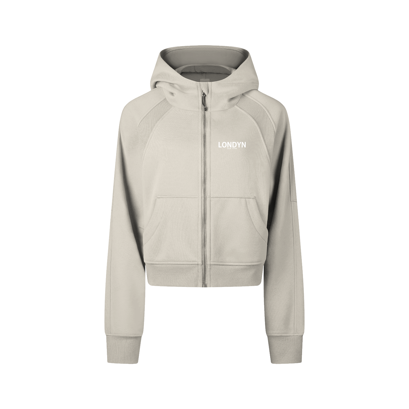 Londyn New York Low-Cropped Zipped Hoodie