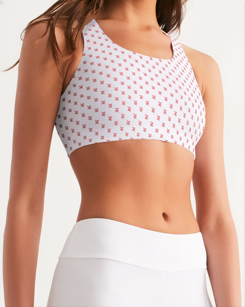 LNY Red Monogram Seamless Sports Bra