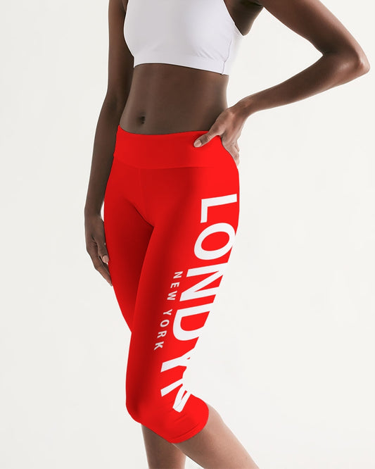 Londyn Essential Red Women's Mid-Rise Capri