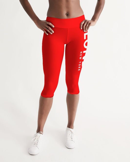 Londyn Essential Red Women's Mid-Rise Capri