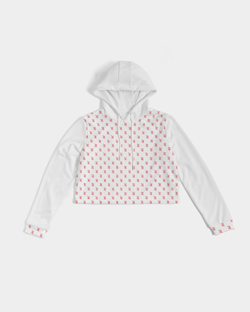 LNY Red Monogram Women's Cropped Hoodie