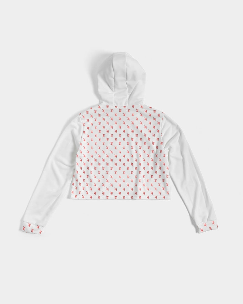 LNY Red Monogram Women's Cropped Hoodie