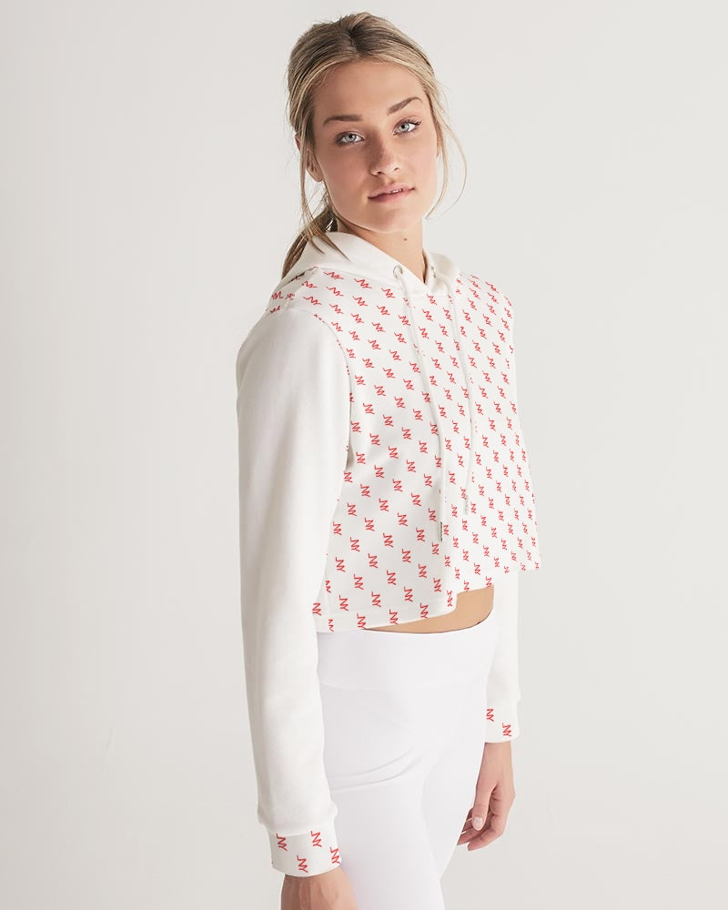 LNY Red Monogram Women's Cropped Hoodie