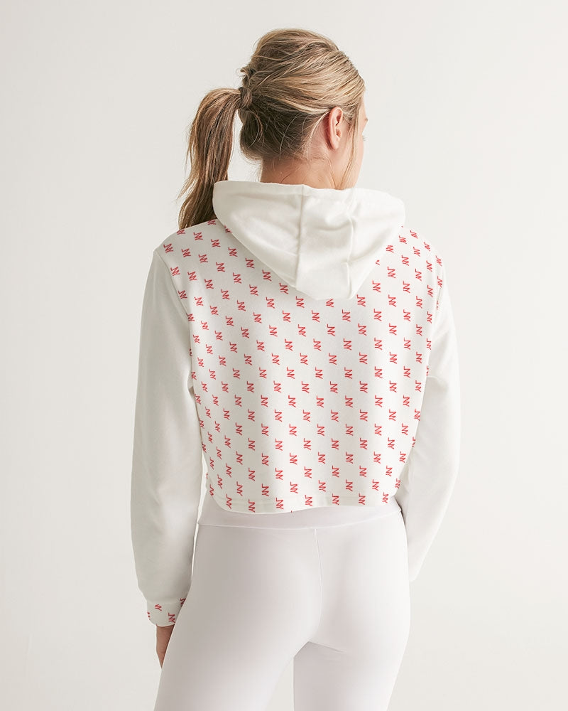LNY Red Monogram Women's Cropped Hoodie