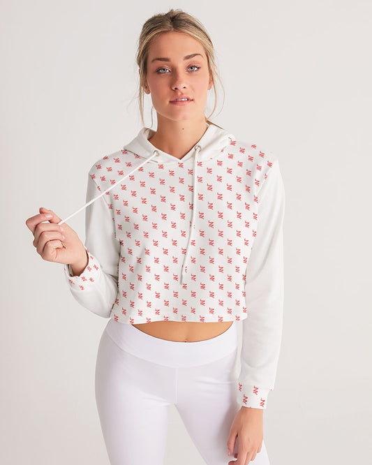 LNY Red Monogram Women's Cropped Hoodie