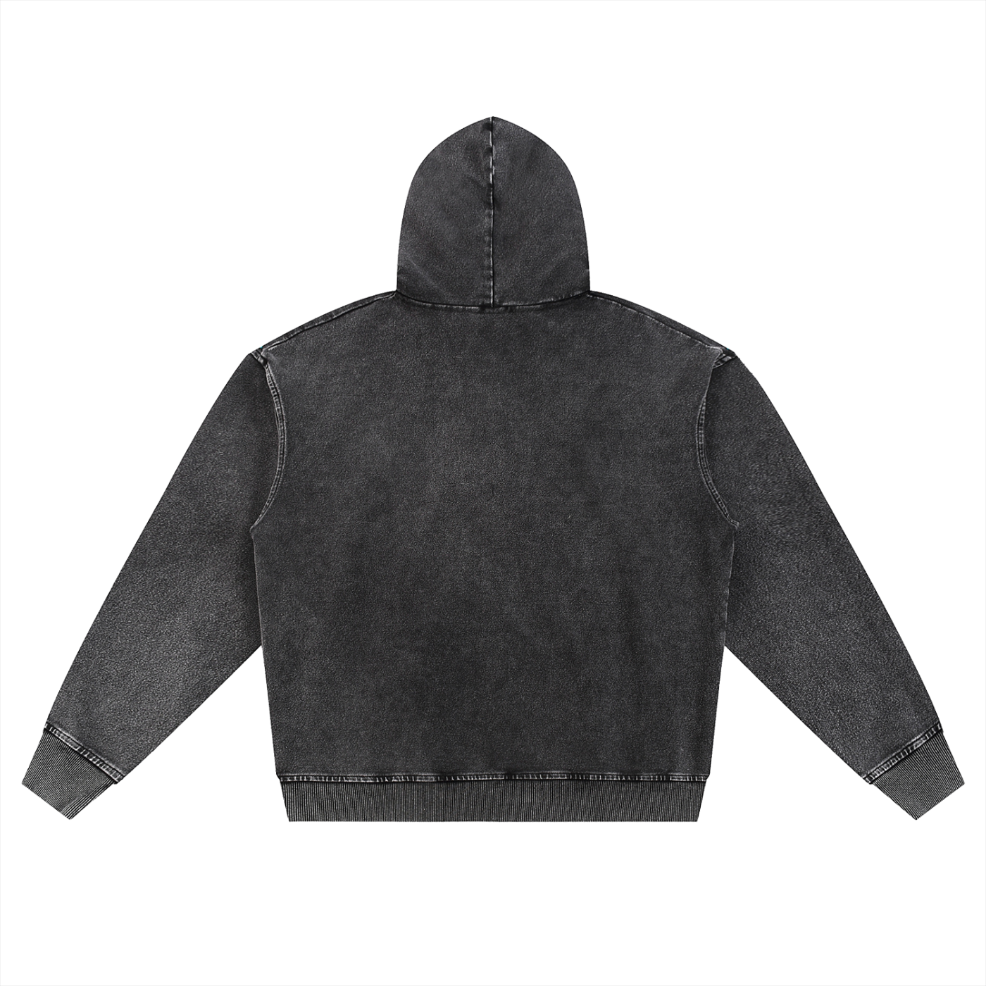 LNY Stone Cold Snow Washed Oversized Zip-Up Hoodie