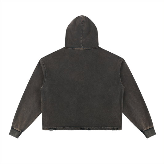 Londyn New York OFFGUARD Vintage Washed Frayed-Hem Hoodie